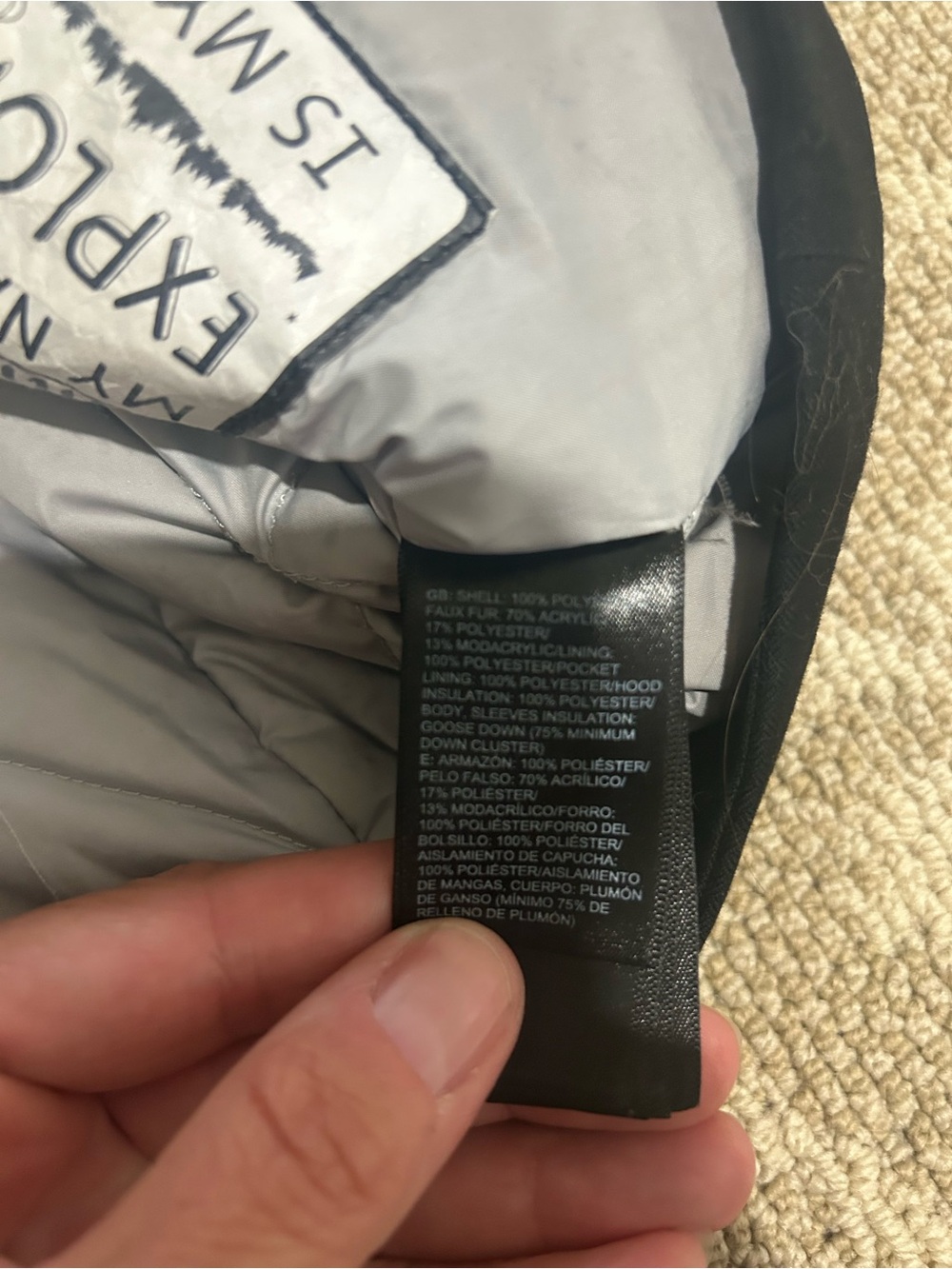 The North Face girls Black Hooded Quilted down 550 dry vent Jacket 14/16 - Picture 7 of 15